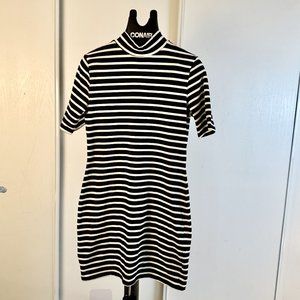 GAP Midi Dress Bodycon Black/White Striped Size - Medium